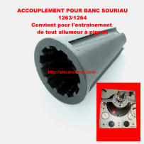 Accouplement standard pour banc allumeur SOURIAU 1263/1264 - modèle pignon