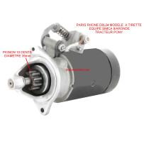 Démarreur PARIS RHONE D10 L24 à tirette pour SIMCA