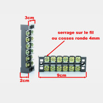 Lot de 2 barrettes de connexion 6 pôles avec couvercle