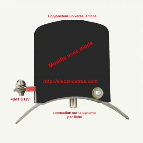 Conjoncteur dynamo 6V/12V à fiche fiabilisée par diode