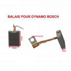 Balais Charbons BOSCH 1 107 014 138 pour dynamo 