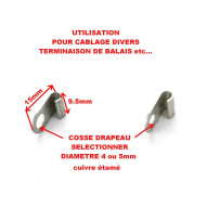 Cosses drapeau en diamètre 4 ou 5 mm - cuivre étamé