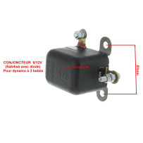 Conjoncteur dynamo 6V/12V fiabilisée par diode