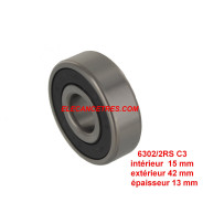 Roulement 6302RS -13x15x42