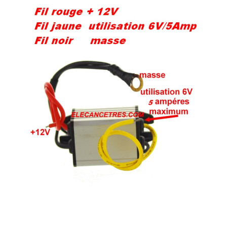 Convertisseur pour conversion 12V vers 6V