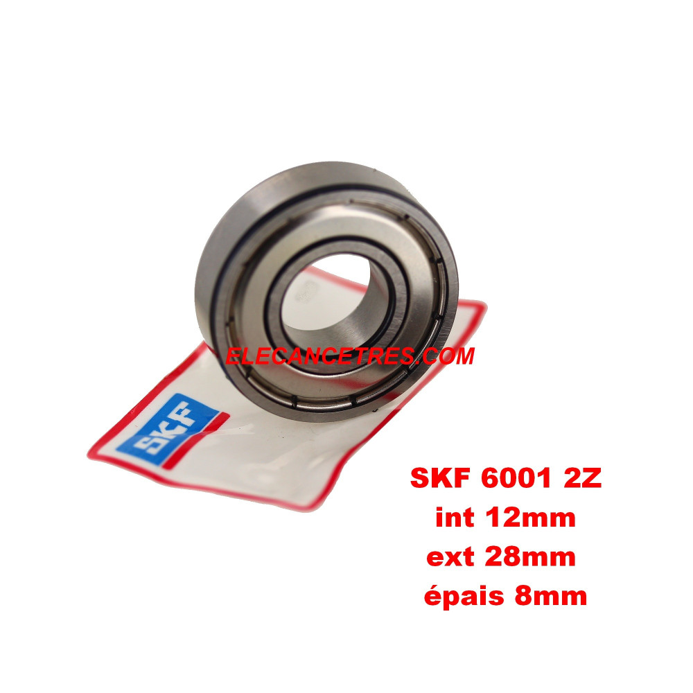 Roulement 6001 ZZ - 8x12x28 Roulement 6001 ZZ - 8x12x28