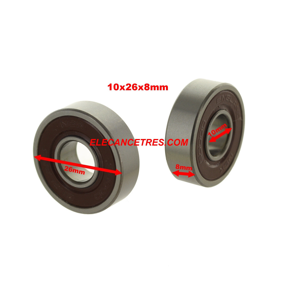 Roulement 6000 2RS - 8x10x26