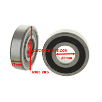 Roulement 6305-2RS - 17x25x62
