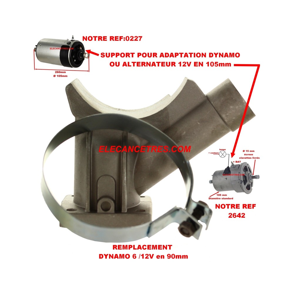 Pied - support pour dynamo et alternateur