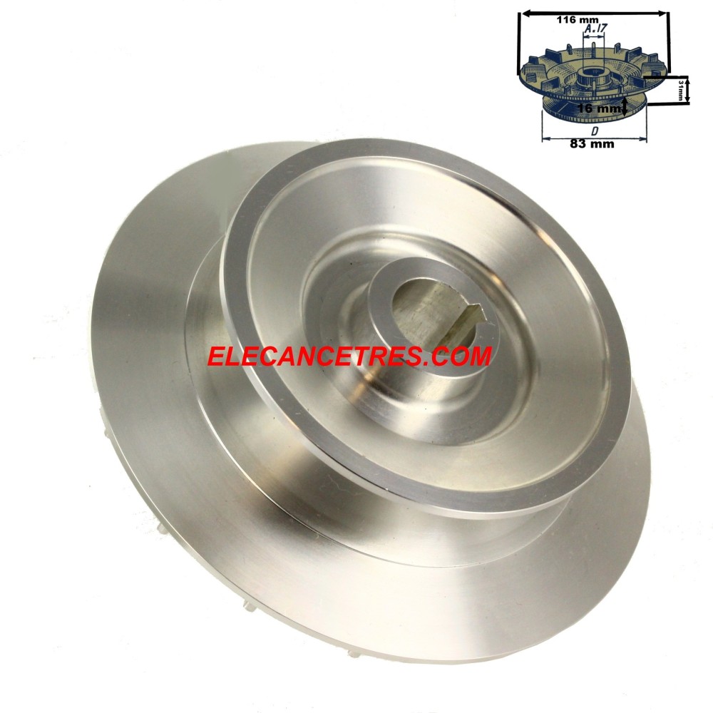 Poulie aluminium pour dynamo CITROEN Traction