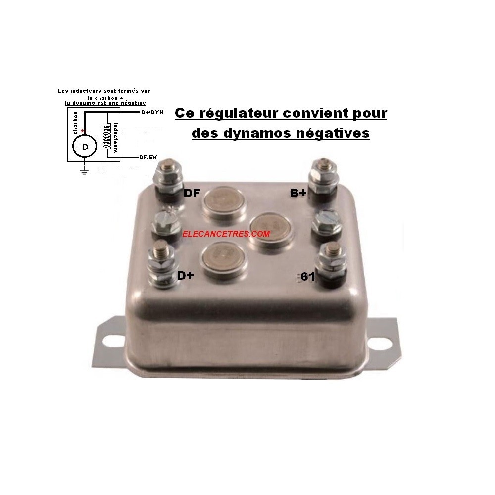Régulateur électronique pour dynamos 12V Négative