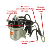 Relais auxilliare 24V 80 Amp pour démarreur