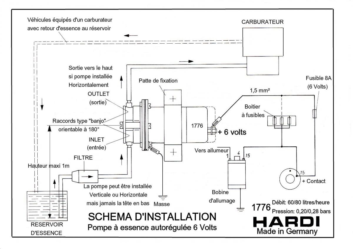 Schéma installation 6V